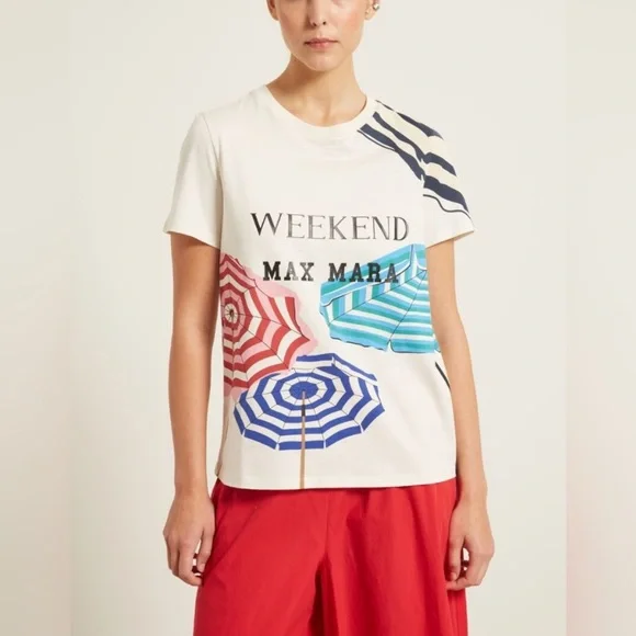 SOLD! Weekend Max Mara Label-cut Cotton T-shirt with Print Size: Various - Picture 2 of 14